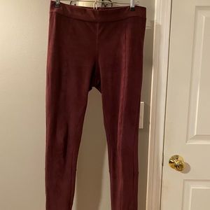 Maroon Velvet Express Leggings